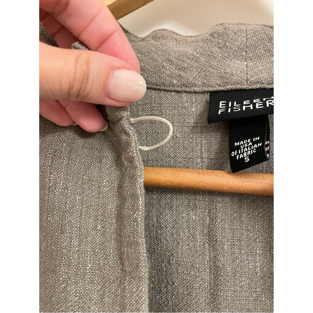 Eileen Fisher Linen Cotton Blend Single Button Jacket - Picture 6 of 8